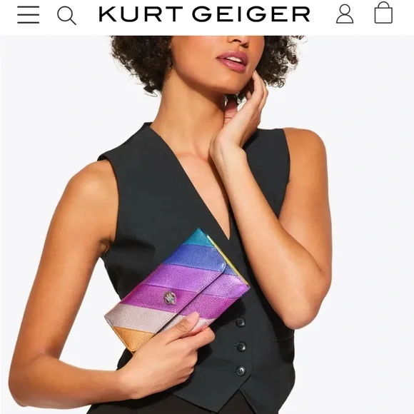 Kurt Geiger London Kensington leather chain wallet - Picture 4 of 7